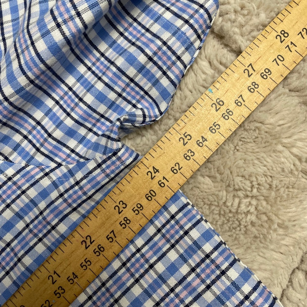 Brooks Brothers 1818 Mens Regular Fit Non-Iron Stretch Check Shirt Blue Pink L - Picture 9 of 10